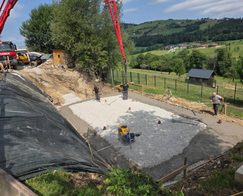 Fundament wird betoniert Fundament wird betoniert